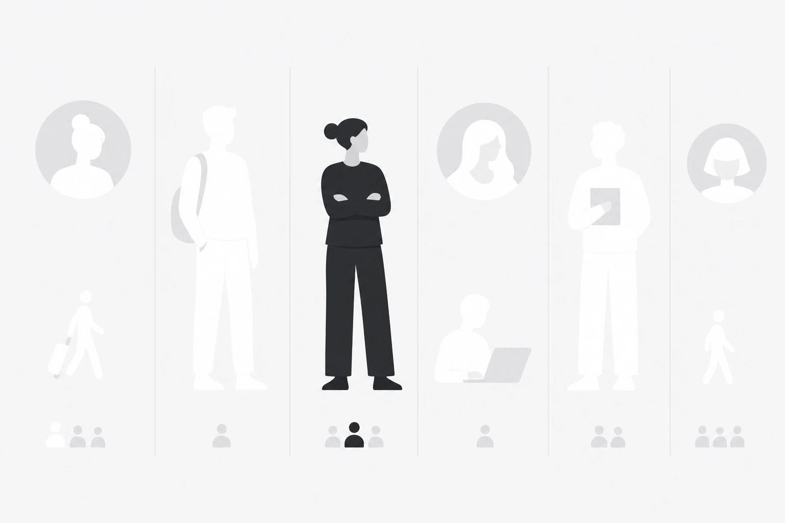 User personas evaluated in independent mission lanes
